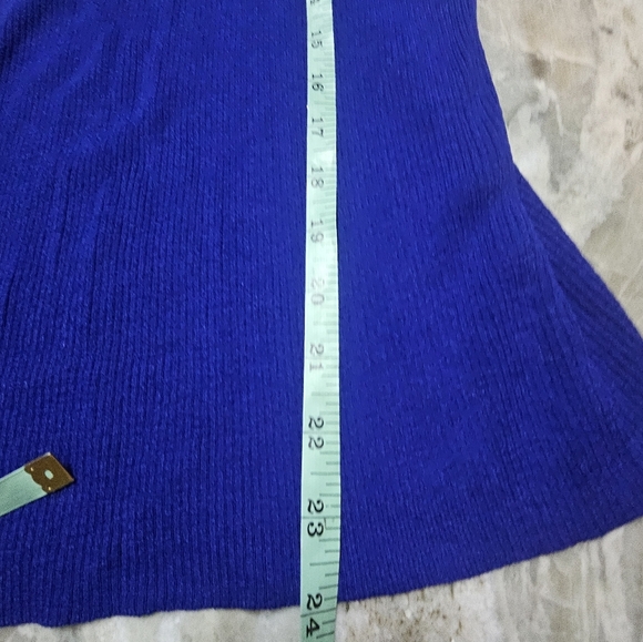 Jones New York Royal Blue Ribbed Short Sleeve Sweater Top – Size S - Picture 6 of 8